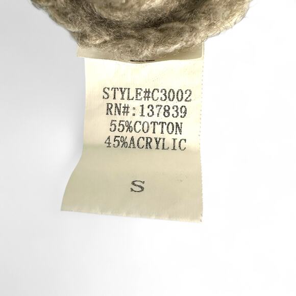 Dreamers Women's Open Knit Cowl Neck Sweater Size S Taupe Gray Pointelle Knit - Picture 7 of 9